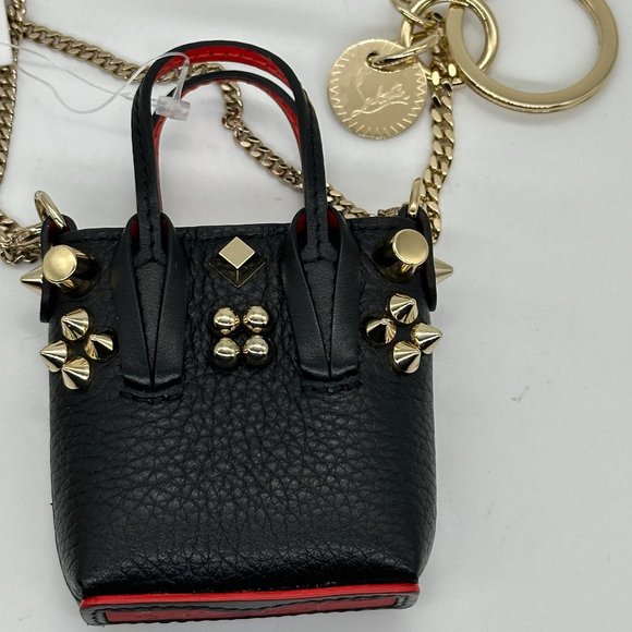 Christian Louboutin CABATA Leather Crossbody Chain AirPods Case Key Ring Bag - Picture 13 of 15